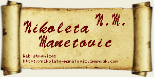 Nikoleta Manetović vizit kartica